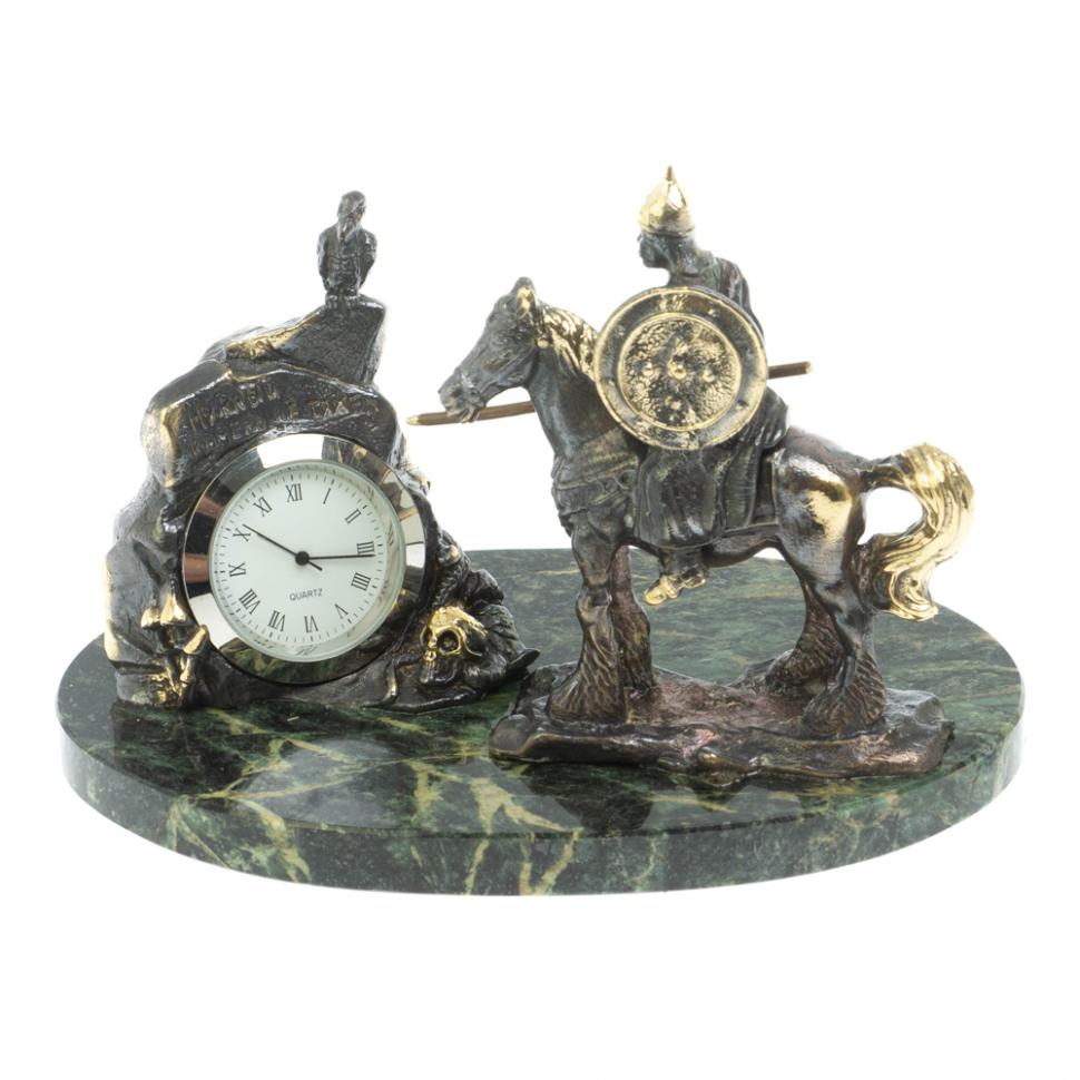 Часы "Нужный камень" бронза змеевик фото 1 — 