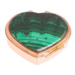 Таблетница &quot;Сердце&quot; на 3 отделения малахит цвет красное золото — 