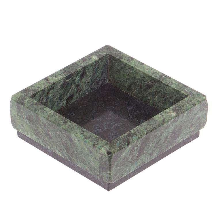 Подставка под скрепки камень темно-зеленый змеевик фото 1 — 