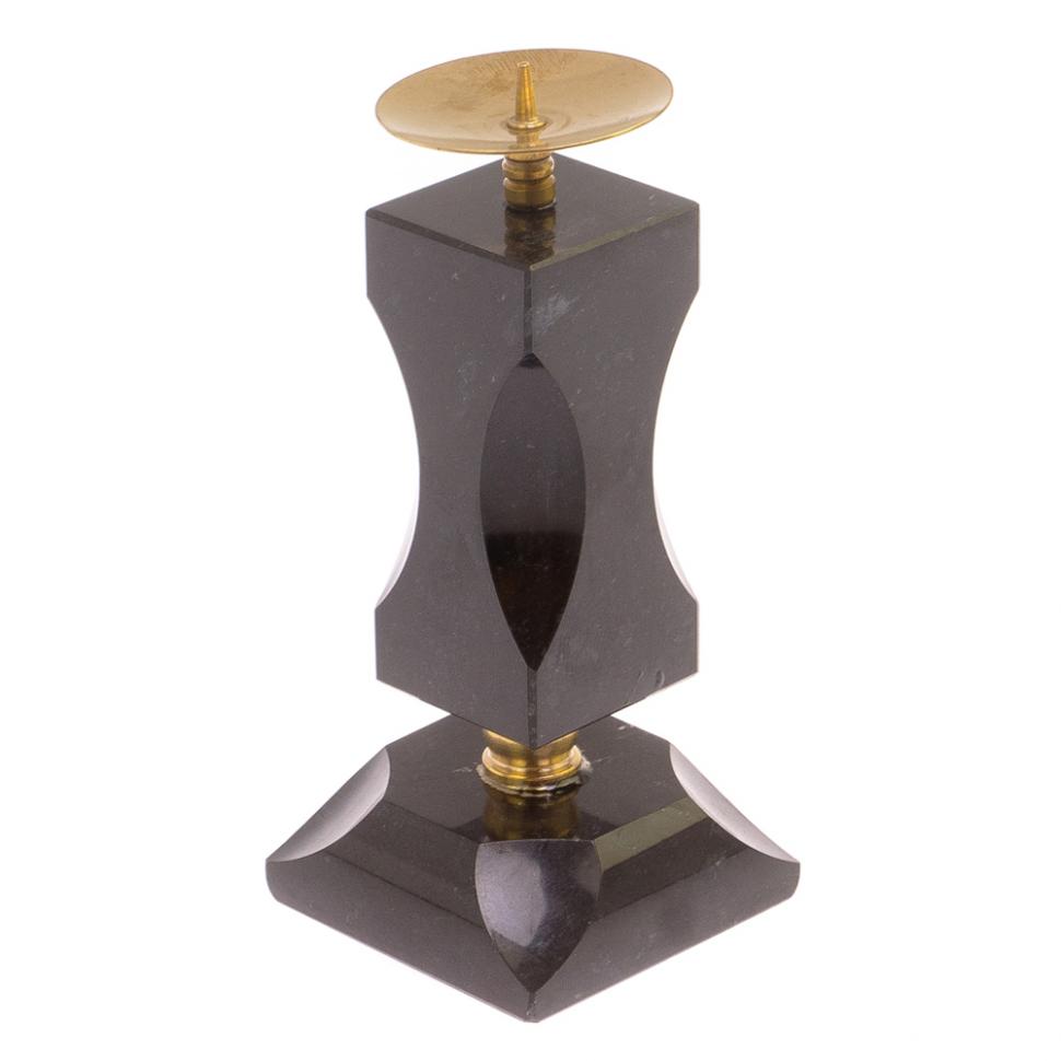 Подсвечник фигурный из черного мрамора фото 1 — 