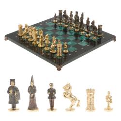 Шахматы из бронзы &quot;Камелот&quot; 40х40 см из шабровского змеевика — 