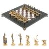 Шахматы "Итальянская война" фигуры бронза доска 28х28 см из мрамора и лемезита фото 1 — 
