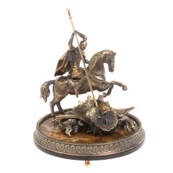 Cтатуэтка &quot;Святой Георгий Победоносец&quot; из бронзы и яшмы — 