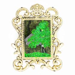 Магнит с рисунком &quot;Багет&quot; камень змеевик — 