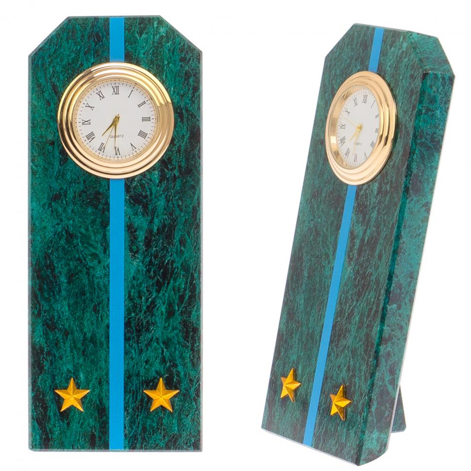 Часы "Погон лейтенант ВВС, ВКС, ВДВ" камень змеевик фото 1 — 