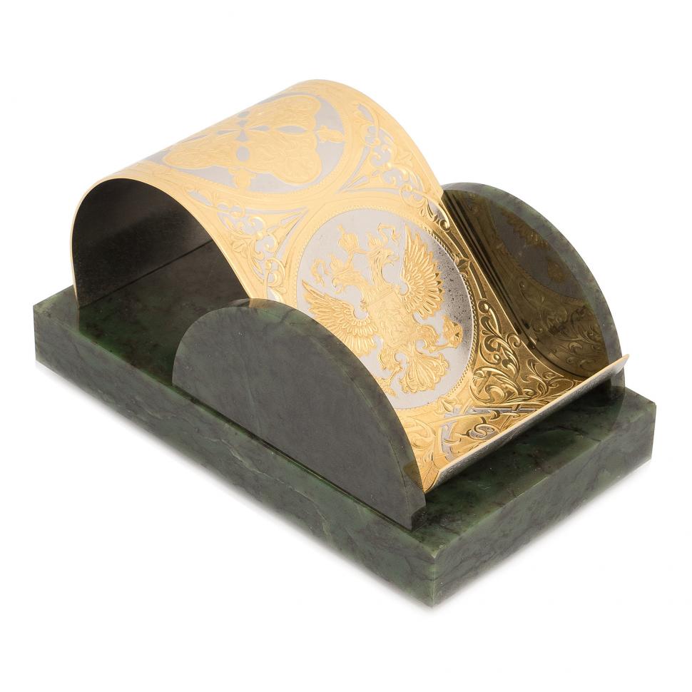 Подставка под телефон "Герб России" нефрит фото 1 — 