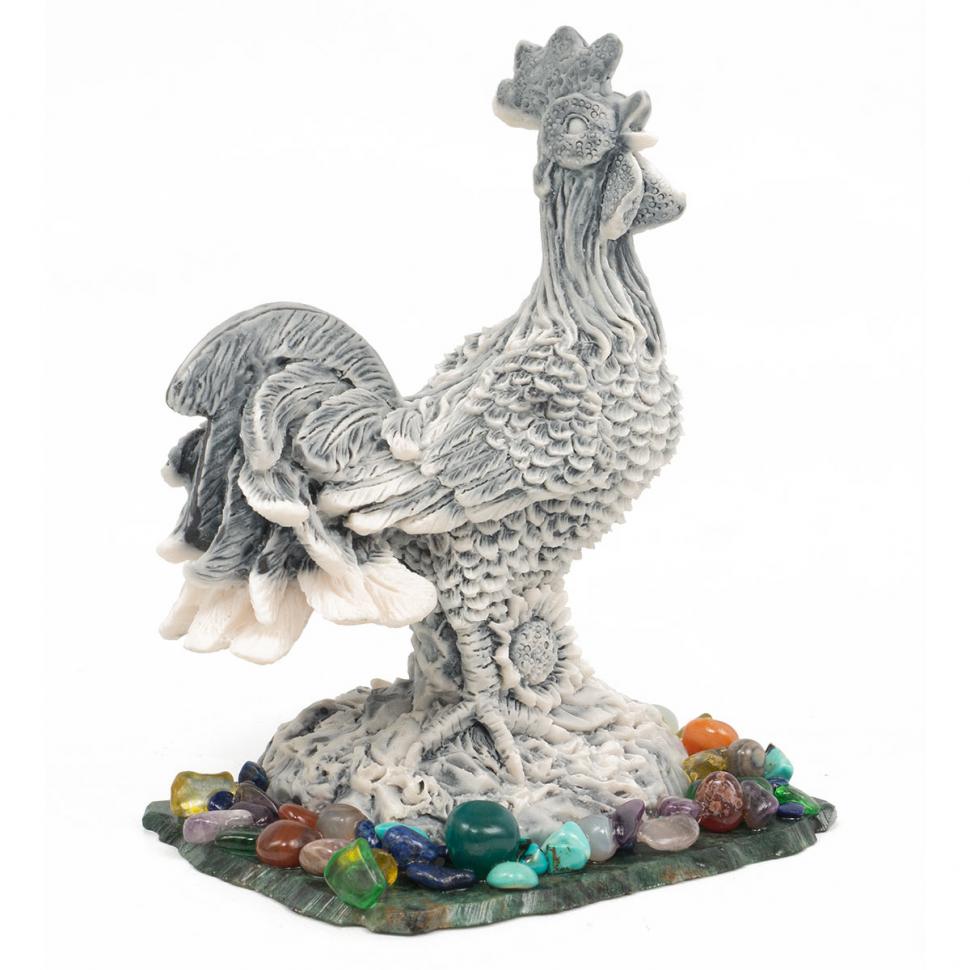 Сувенир из мрамолита "Петух в подсолнухах" фото 1 — 