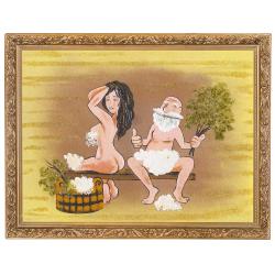 Картина &quot;Банька&quot; багет 36х46 см из каменной крошки — 