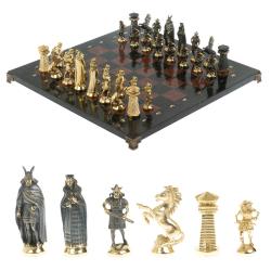 Шахматы подарочные &quot;Викинги&quot; с бронзовыми фигурами 40х40 см — 