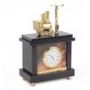 Часы "Паровоз с семафором" камень яшма бронза фото 3 — 