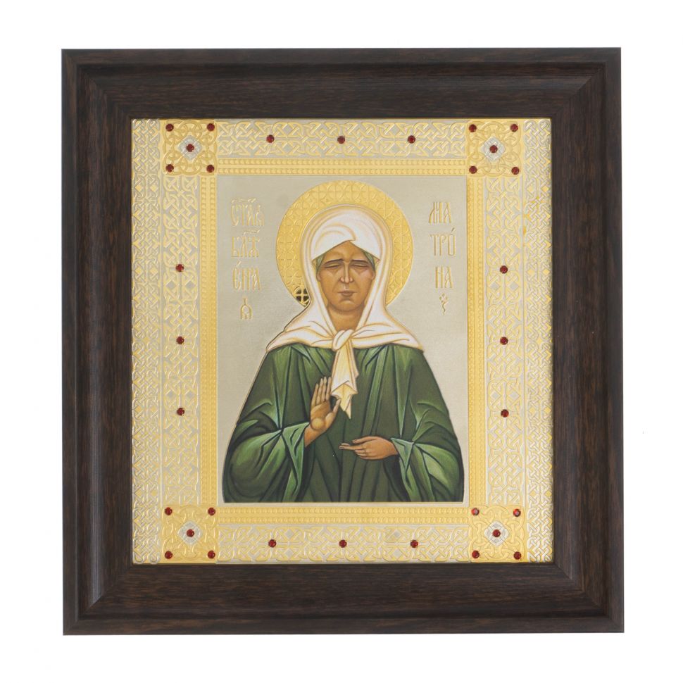 Икона "Матрона Московская" багет 22,5х23,5х2 см Златоуст фото 1 — 