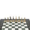 Шахматы "Итальянская война" фигуры бронза доска 28х28 см из мрамора и змеевика фото 5 — 