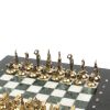 Шахматы "Итальянская война" фигуры бронза доска 28х28 см из мрамора и змеевика фото 3 — 