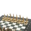 Шахматы "Итальянская война" фигуры бронза доска 28х28 см из мрамора и змеевика фото 4 — 