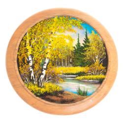 Тарелка декоративная &quot;Осень&quot; 30 см каменная крошка — 