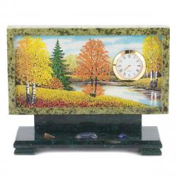 Часы с рисунком &quot;Осень&quot; змеевик — 