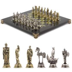 Шахматы подарочные &quot;Троянская война&quot; 28х28 см из змеевика — 