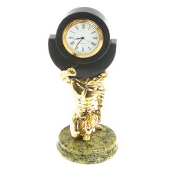 Настольные часы из змеевика &quot;Атлант&quot; — 