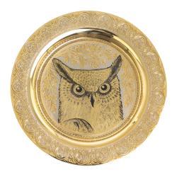 Тарелка с гравюрой &quot;Филин&quot; 22,5 см Златоуст — 