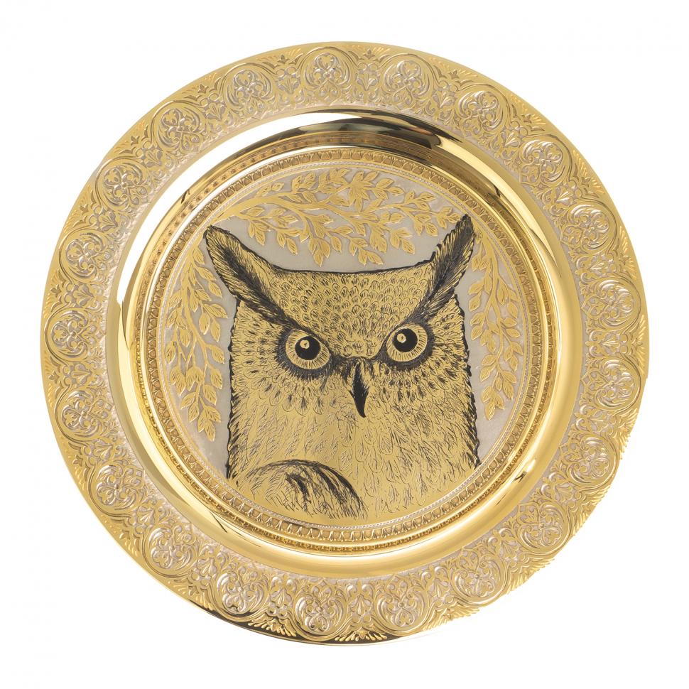 Тарелка с гравюрой "Филин" 22,5 см Златоуст фото 1 — 
