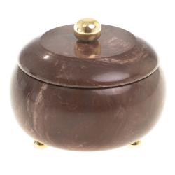 Шкатулка круглая &quot;Жемчужина&quot; камень лемезит 7,5х7,5х6,5 см — 