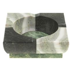 Пепельница из камня змеевик, офиокальцит 10х10х3,5 см — 