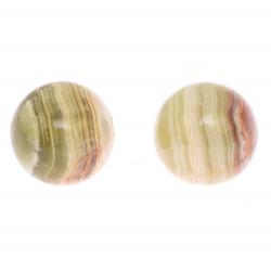 Шары для массажа 3,2 см 2 шт из зелено-коричневого оникса — 