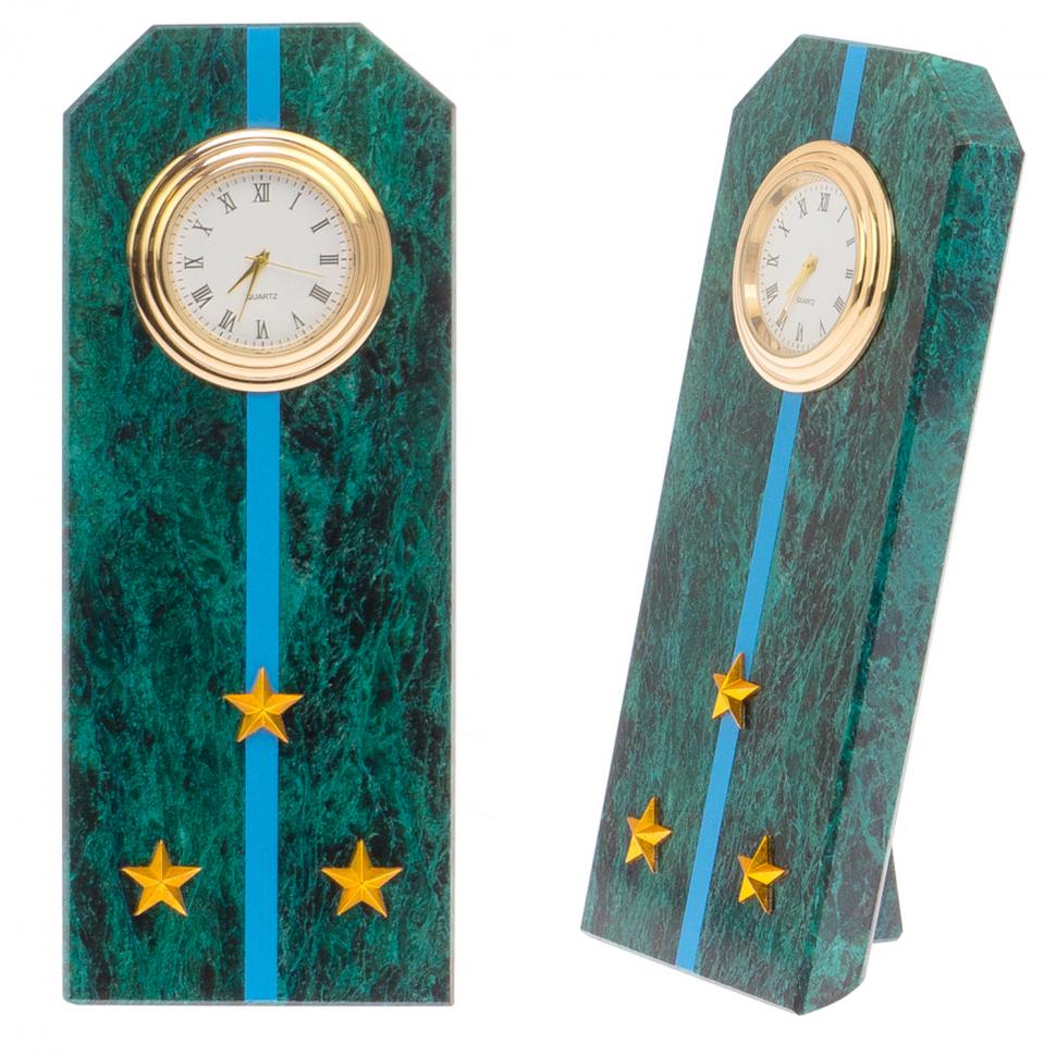 Часы "Погон старший лейтенант ВВС, ВКС, ВДВ" камень змеевик фото 1 — 