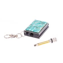 Брелок огниво &quot;Вечная спичка&quot; с накладкой из камня амазонит 2,8х1,3х5 см — 