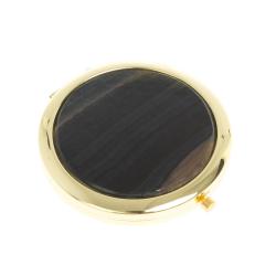 Карманное зеркальце из камня соколиный глаз цвет золото — 