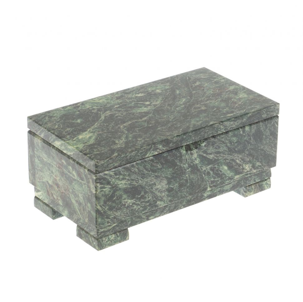 Шкатулка "Купюра" из темно-зеленого змеевика без зеркала фото 1 — 
