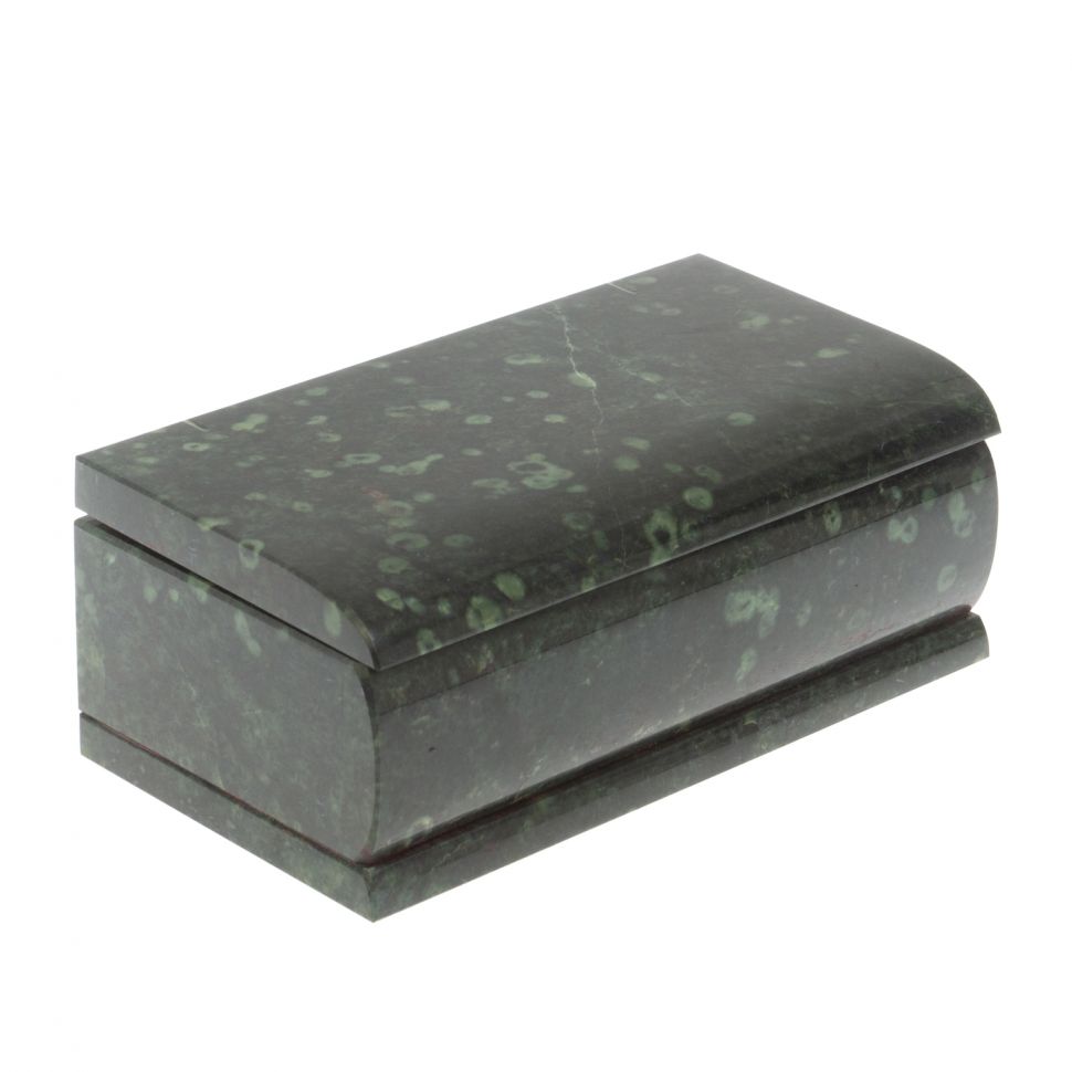 Шкатулка "Купюра" из темно-зеленого змеевика фото 1 — 