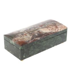 Шкатулка из яшмы и змеевика 18,5х9х6,5 см — 