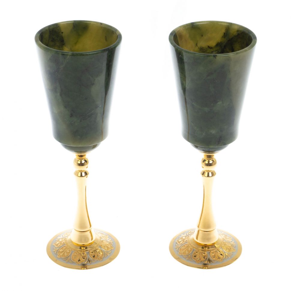 Фужеры "Свадебные" из нефрита Златоуст фото 1 — 
