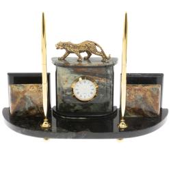 Настольный прибор &quot;Гепард&quot; из офиокальцита — 