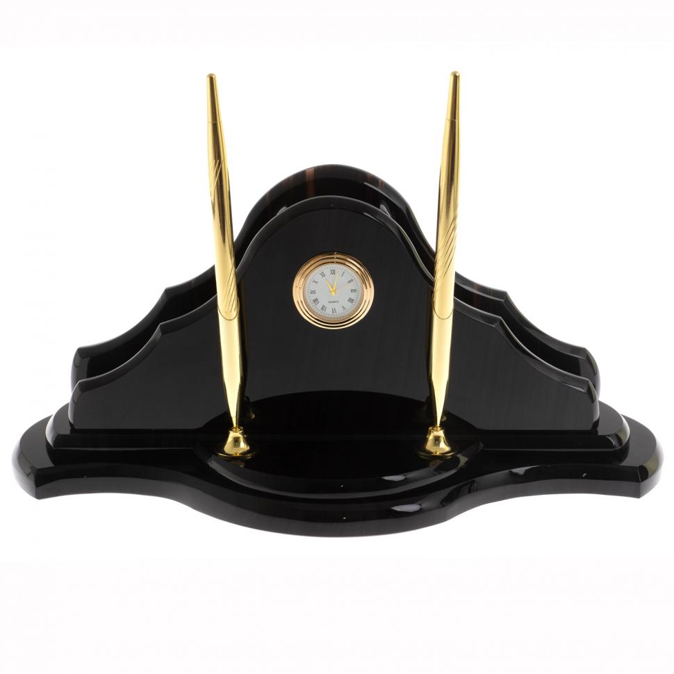 Настольный набор "Волна" из черного обсидиана фото 1 — 