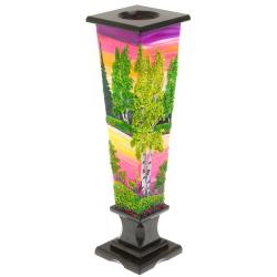 Ваза &quot;Лето. Закат&quot; из черного змеевика и каменной крошки — 