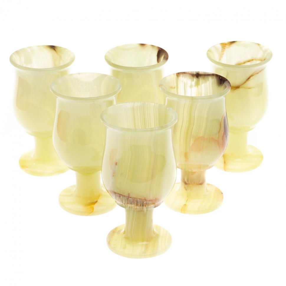 Набор бокалов из оникса 6,5х12 см 100 мл (2,5х5) 6 шт в коробке фото 1 — 