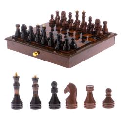 Шахматный ларец с фигурами &quot;Классический&quot; из обсидиана — 