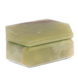 Шкатулка шестиугольная из зеленого оникса 12,5х9х4,5 см (3,5х5) — 