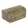 Шкатулка "Сундук" средний из змеевика на ножках 12х8х7 см фото 1 — 