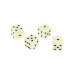 Кубики игральные 1 см набор 4 шт белые — 