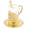 Чайная пара "Гербовая" подстаканник 260 мл на блюдце с ложкой Златоуст фото 1 — 