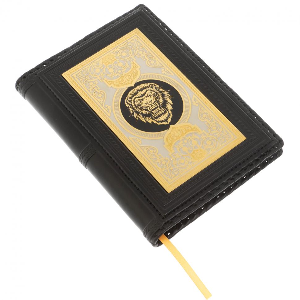 Ежедневник "Лев" А5 обложка из черной кожи Златоуст фото 1 — 