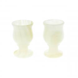 Набор из двух рюмок 20 мл для водки на ножке камень оникс 3,8х6 см в коробке (1,5х2,5) — 