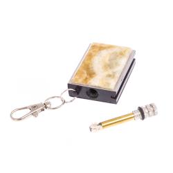 Брелок огниво &quot;Вечная спичка&quot; с накладкой из камня оникс 2,8х1,3х5 см — 