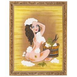 Картина &quot;Банька&quot; багет 36х46 см из каменной крошки — 