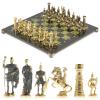 Шахматы бронзовые "Римские" доска змеевик 40х40 см фото 1 — 