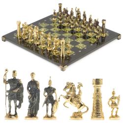 Шахматы бронзовые &quot;Римские&quot; доска змеевик 40х40 см — 