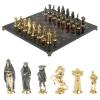 Шахматы "Средневековье" доска 40х40 см из змеевика и лемезита фото 1 — 